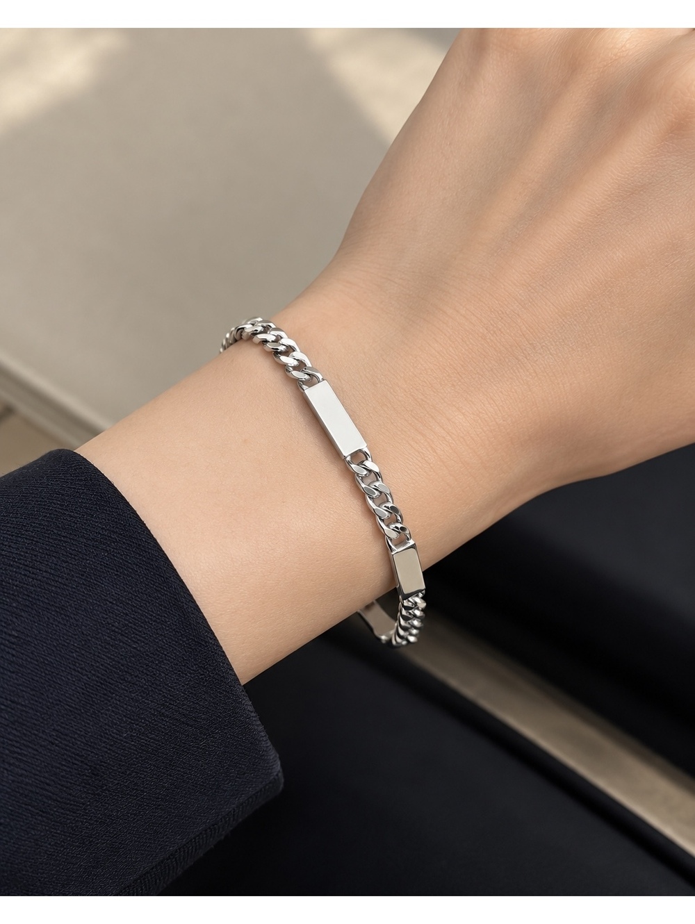 925 Sterling Silver Cuban Chain Bracelet – 7.5 Inch, Curb Link, Unisex